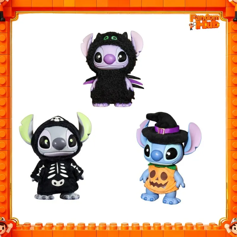 

Genuine Stitch Naughty Anime Figure Pumpkin Wizard Luminous Skeleton Action Figure Model Doll Desk Decor Ornament Halloween Gift