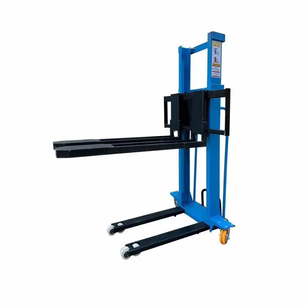 Self-loading forklift stacker and remote control