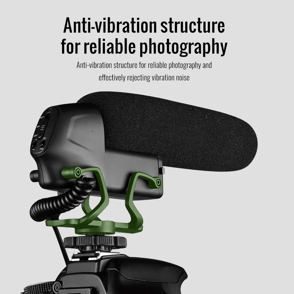 Image of Microfono per fotocamera Microfono video portatile con funzione low cut per la registrazione di interviste Microfono a condensatore per fotocamera cod004
