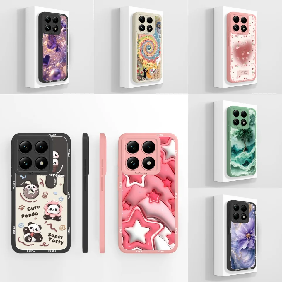 Carino Fonda Per Xiaomi 14 14T Cassa Del Telefono Panda Star Guscio Protettivo Per 14T Pro Custodie Xiaomi14 14Pro Borse Del Telefono Coque Della Copertura Posteriore