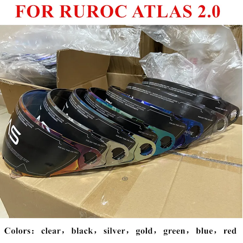 

Atlas 2.0 Helmet Visor For RUROC ATLAS 2.0 Motorcycle Helmets Lens goggles plating silver red Replacement Lens Visera Casco