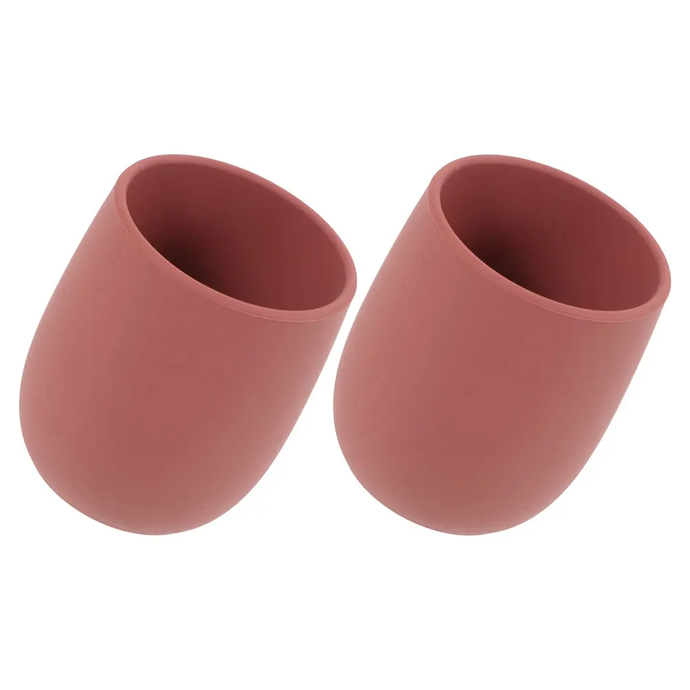 

2pcs Baby Training Water Cup Silicone Infant Feeding Cups High Temp Resistance Easy Clean Toddler Drinking Cup