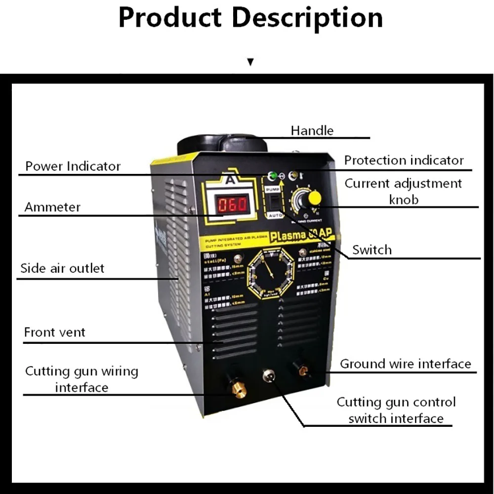 CNC Plasma Cutting Machine LGK CUT Electric Welding Machine 220V Air Plasma Cutting Machine Built-in Air Pump Cut Plasma Welder