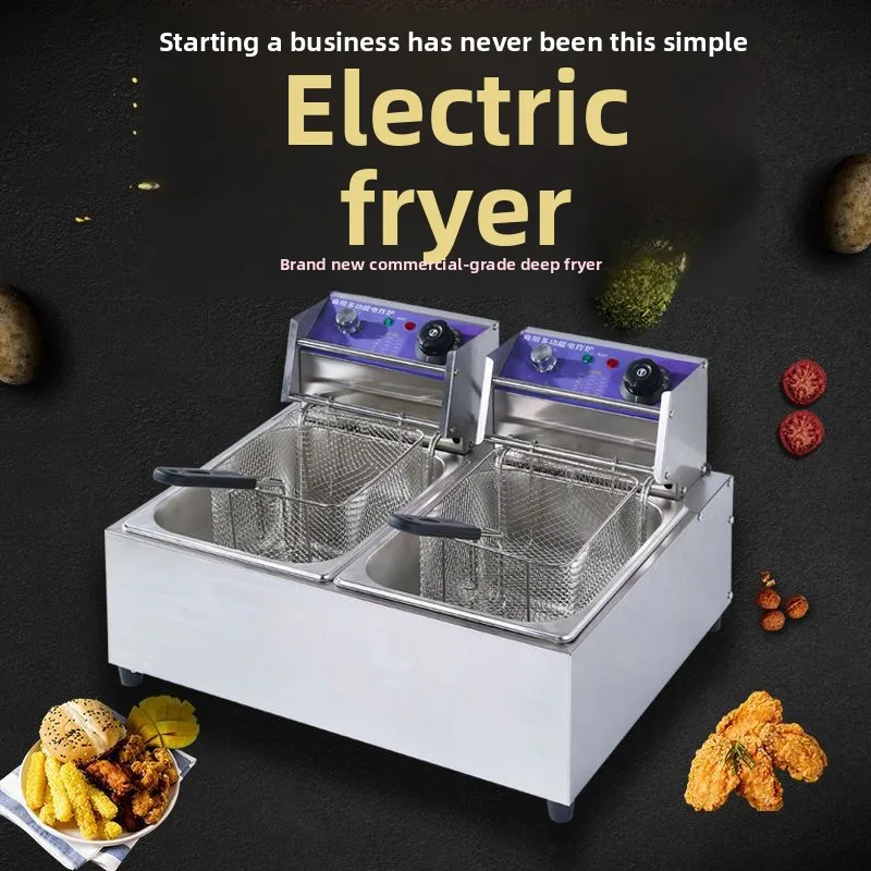Commercial Stall Electric Fryer, French Fries Skewer, Potato Tower Machine, Deep Fryer, Thickened Electric Fryer Churros Machine