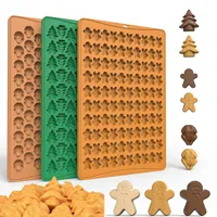 Gingerbread Man Cookie Mould 100 Holes Silicone Baking Cookie Mould Mini Pet Puppy Snack Cookie Grinder DIY Chocolate Moulds