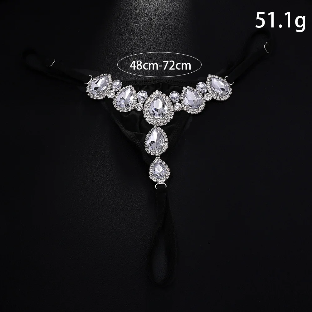 Stonefans Sexy Teardrop Panties Chain for Women Bikini Body Accessories Exquisite Briefs Rave Crystal Thong Jewelry High Waist