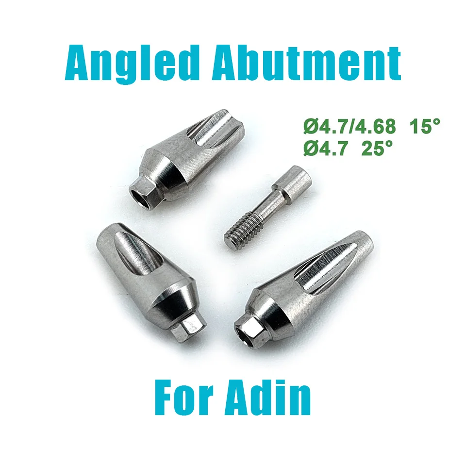 10Pcs Adin Compatible Dental Angled Abutment 15 25 Degree Titanium Screw Cement Retained Abutments Prosthetic Component OEM