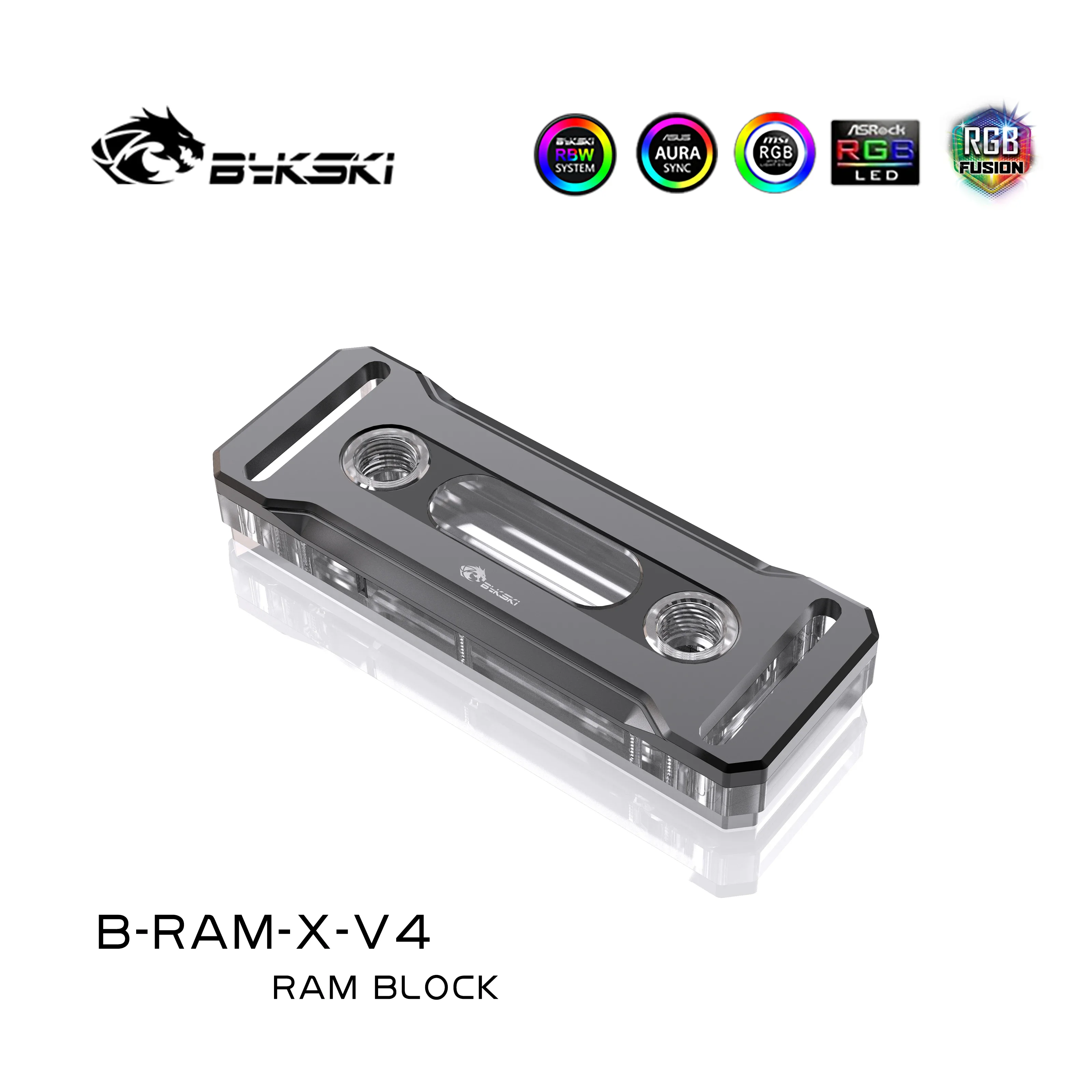 Bykski RAM Water Cooling Block Support Dual Channel Memory Cooler RAM Heatsinks RGB Radiator Copper, B-RAM-X-V4