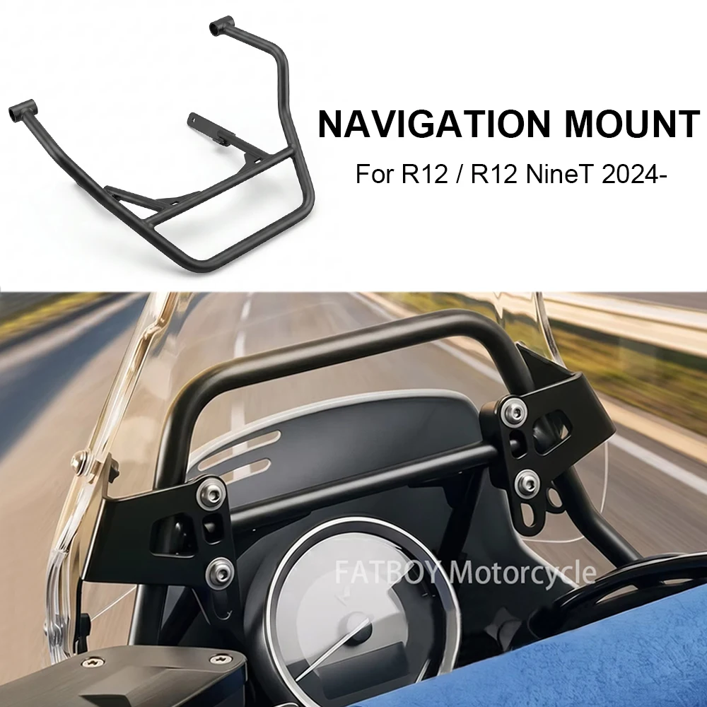 2024-new-motorcycle-accessories-front-gps-phone-navigation-bracket-mount-expansion-stand-black-kits-for-bmw-r12-ninet-r12g-r12s