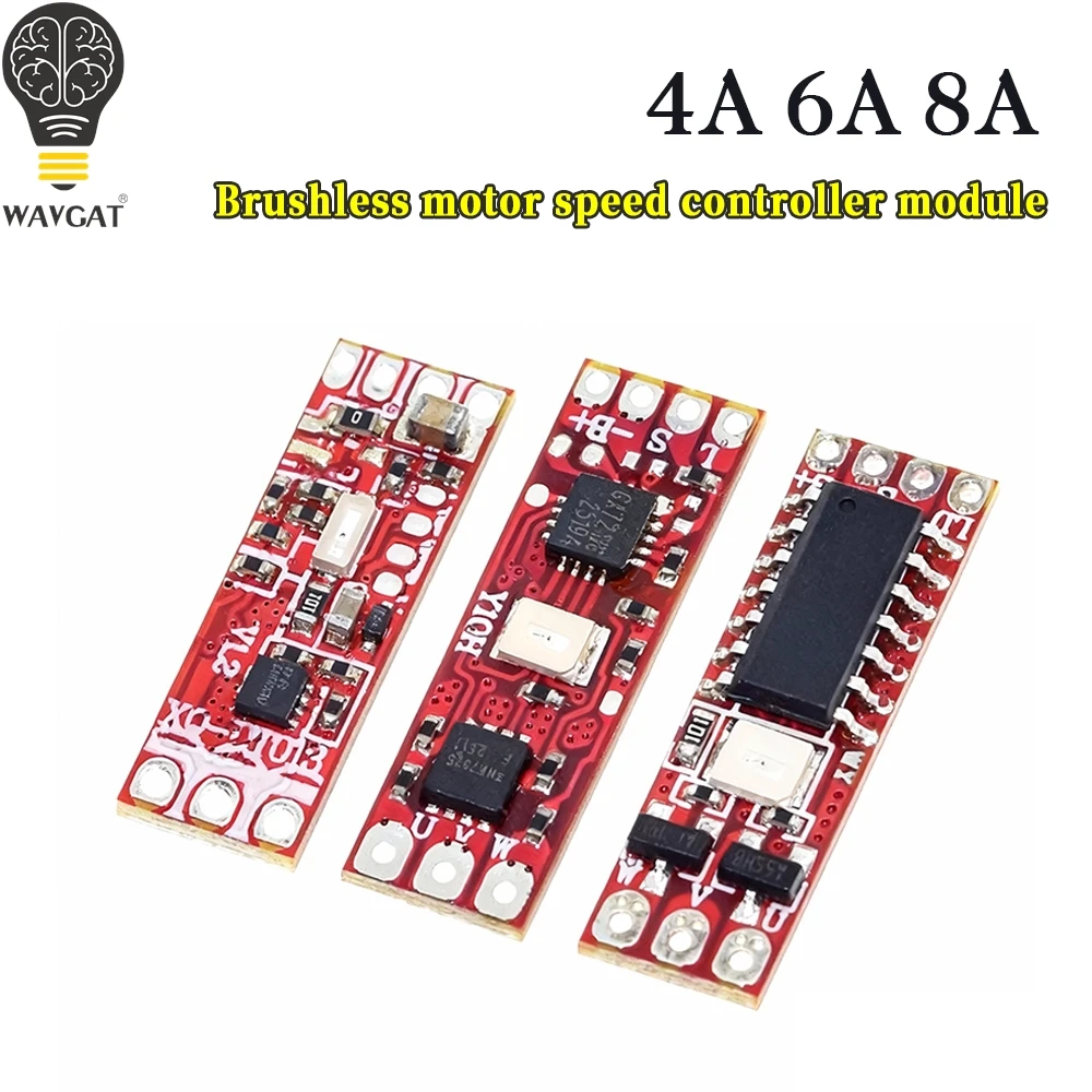 1S-3S DC 3.7V-8.4V 4A 6A 8A Micro Brushless Motor Driver Board Electric Regulator Drive For 1104 1106 1306 1407 Brushless Motor