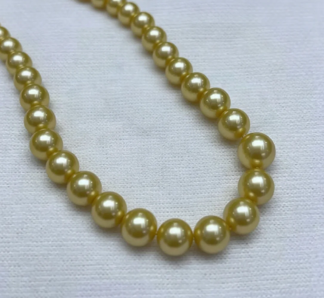 Gorgeous necklace AAAA10-11mm natural gold round pearl necklace 18in/925s - supports customized sizes