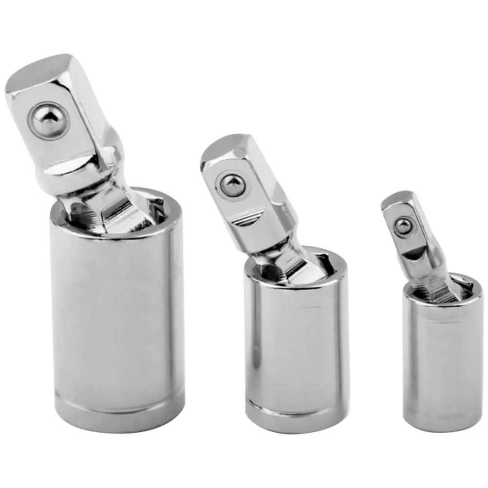 

3 Pcs Universal Joint Socket Wrench Tool Adapter Sockets Connector Tools Silver Swivel