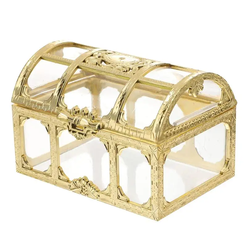 Plastic Transparent Pirate Treasure Box Crystal Retro The Jewelry Box Storage Organizer Chest Box Treasure For Retro Wedding