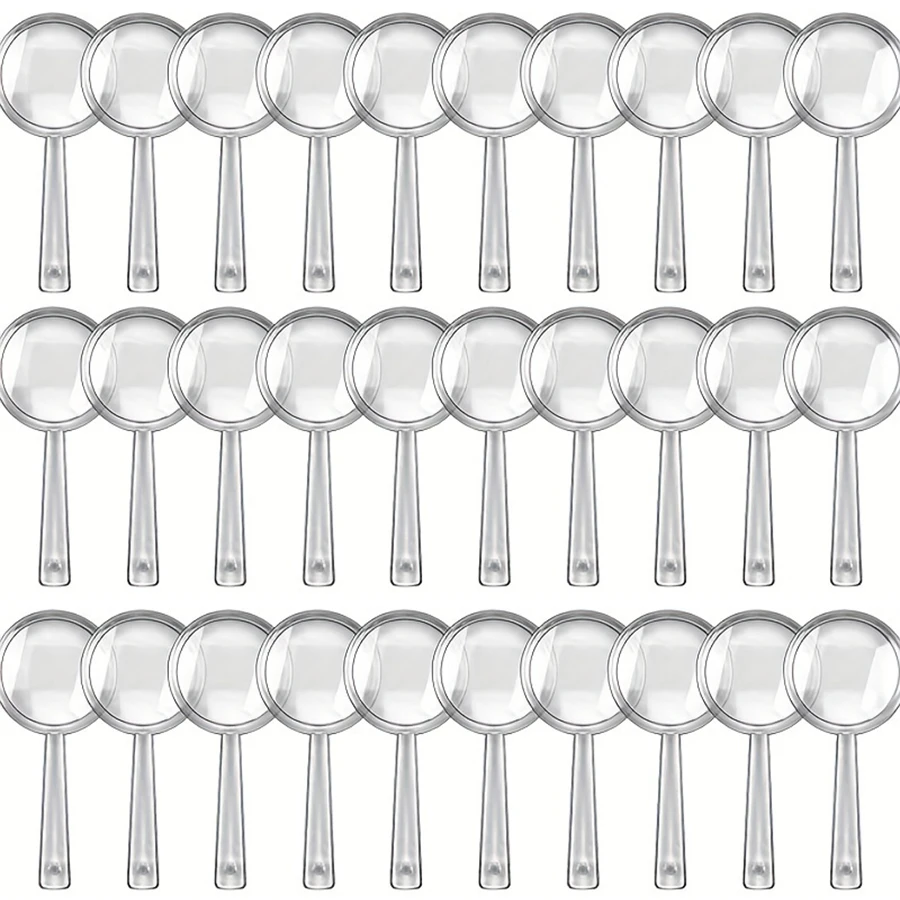 12pcs 9cm Plastic Transparent Magnifier Creative Desktop Reading Assistant Handheld Magnifier Optics Principle Learning Kit