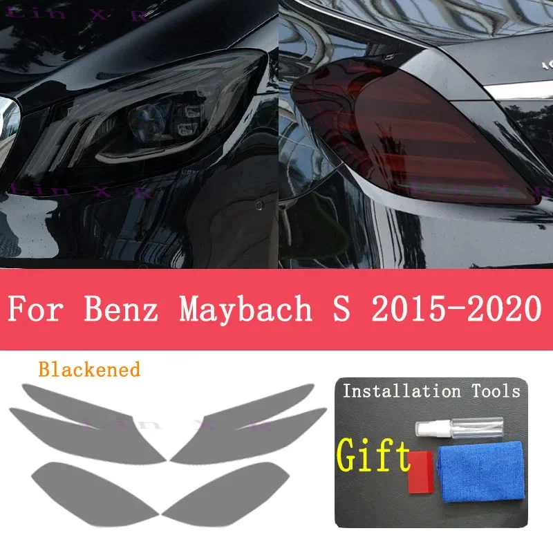

Car Headlight TPU Protective Film For Mercedes Benz Maybach S Class W222 S500 S650 2015 AMG Taillight Transparent Black Sticker