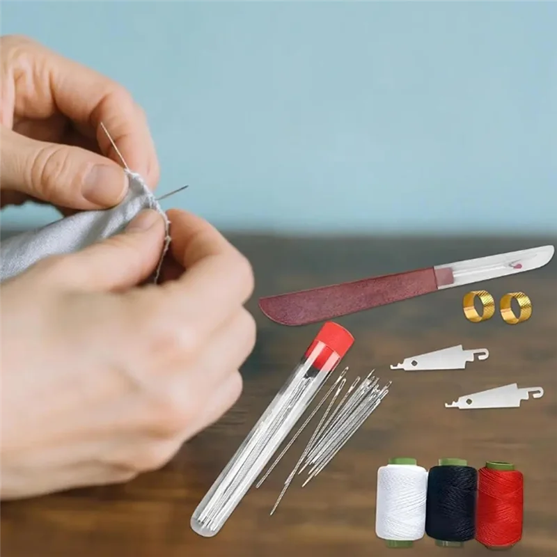 BAAG-Sewing Tool Set 34Pcs Big Eye Steel Needle Set For Handmade Quilting& Sewing Kit For DIY Projects