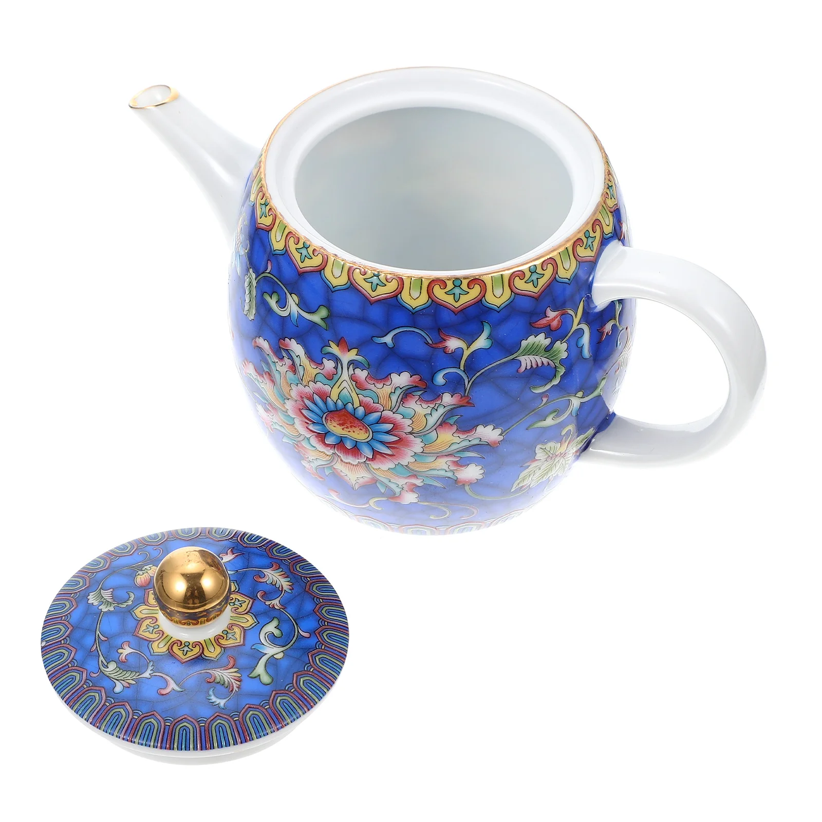 

Vintage Teapot Ceramic Tea Maker Decorative Handheld Pot Smooth Round Surface Stain Resistant Artistic Appearance for Study Room