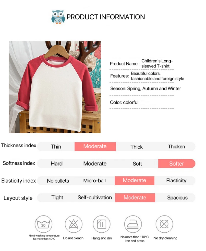 1 stücke Kinder T-Shirts Nette Cartoon Solide Tops Baby Koreanische Kleidung Kinder Rundhals Langarm Basis Shirt Mädchen Jungen t-shirt – Detail 5