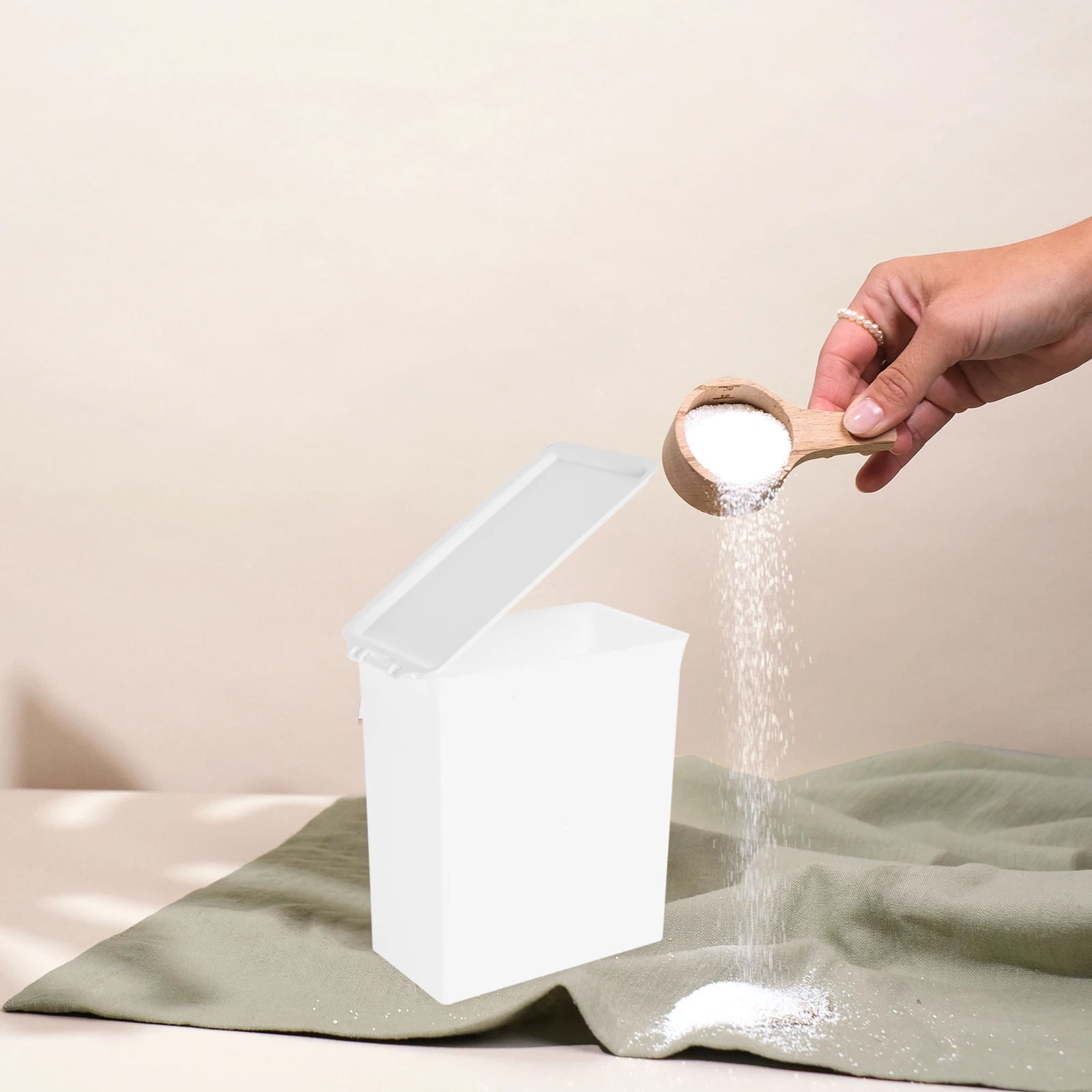 

Laundry Beads Storage Box Room Container Large Capacity Powder Powders Holder White