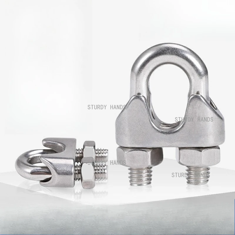 5pcs stainless steel wire rope locking clips clamp heads U-shaped locking devices clamps