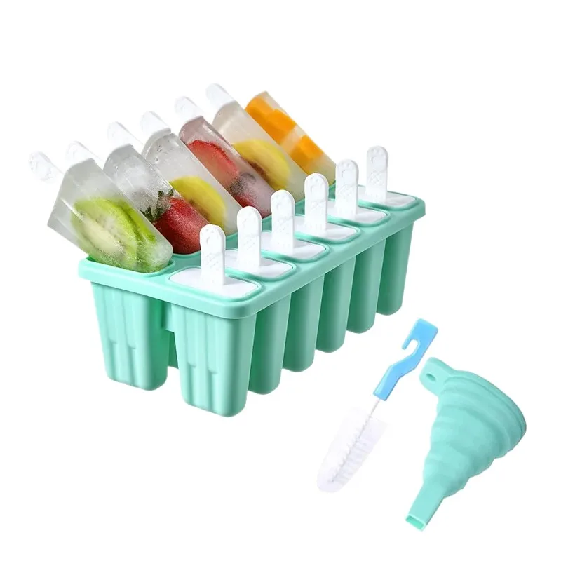 

Ice Cream Molds Frozen Ice Cube Tray Popsicle Maker Homemade Freezer Lolly Mould with Free Sticks Kitchen Accessories