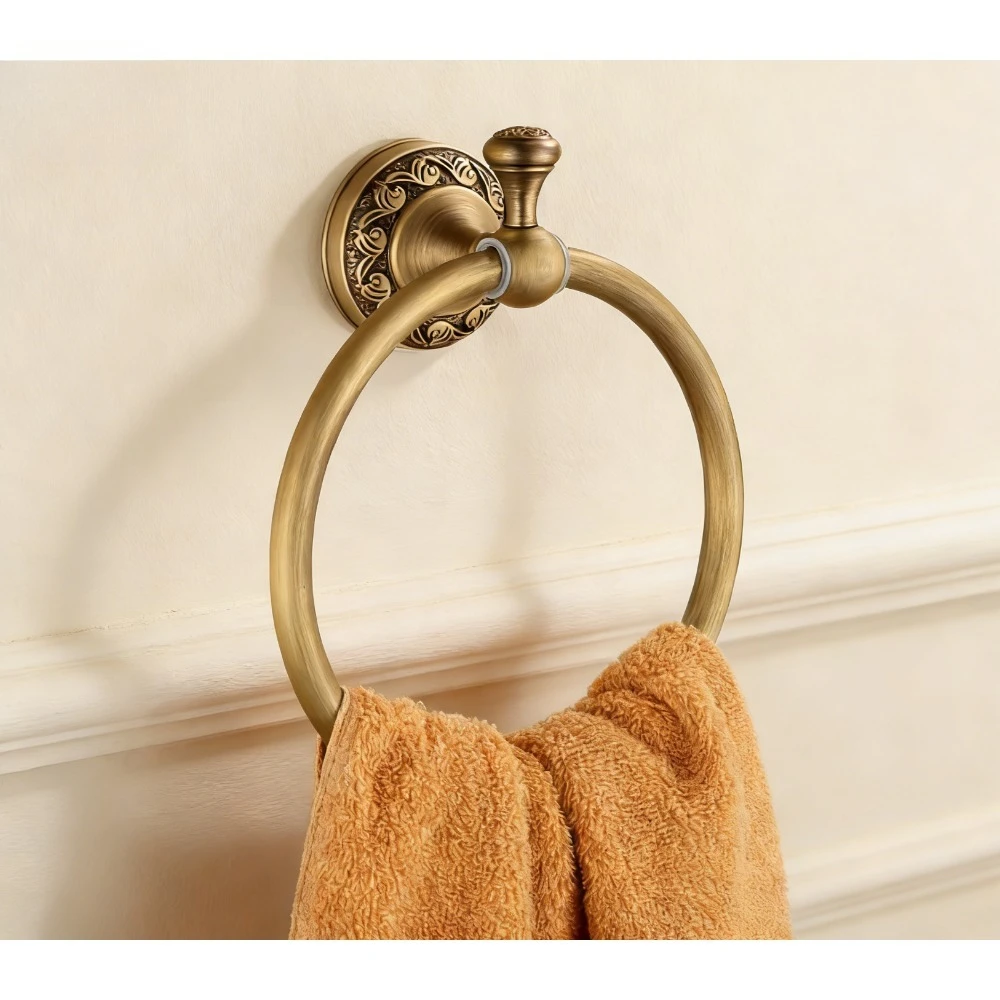 

Антикварное латунное кольцо для полотенец, настенное круглое, вешалка для полотенец в ванной комнате
