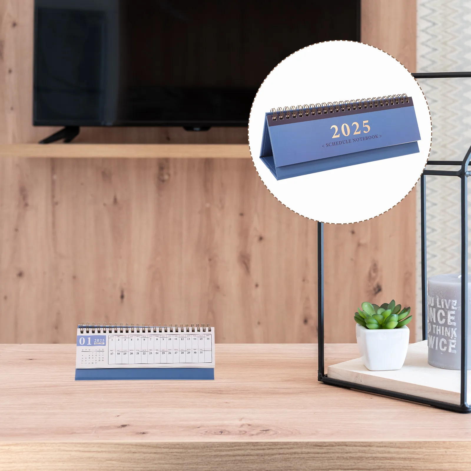 

Mini 2025 English Desk Calendar Horizontal Small Planner Office Desktop Organizer Schedule Memo List Writing Paper