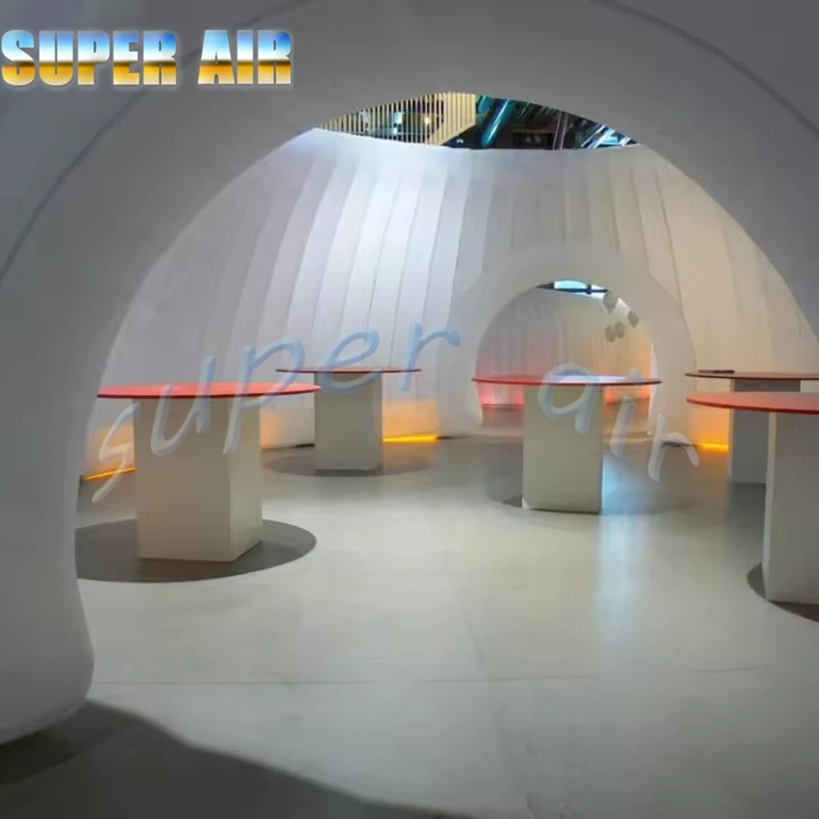 خيمة قبة قابلة للنفخ بإضاءة ملونة خارجية بدون سقف كابينة تصوير قابلة للنفخ للبيع #5