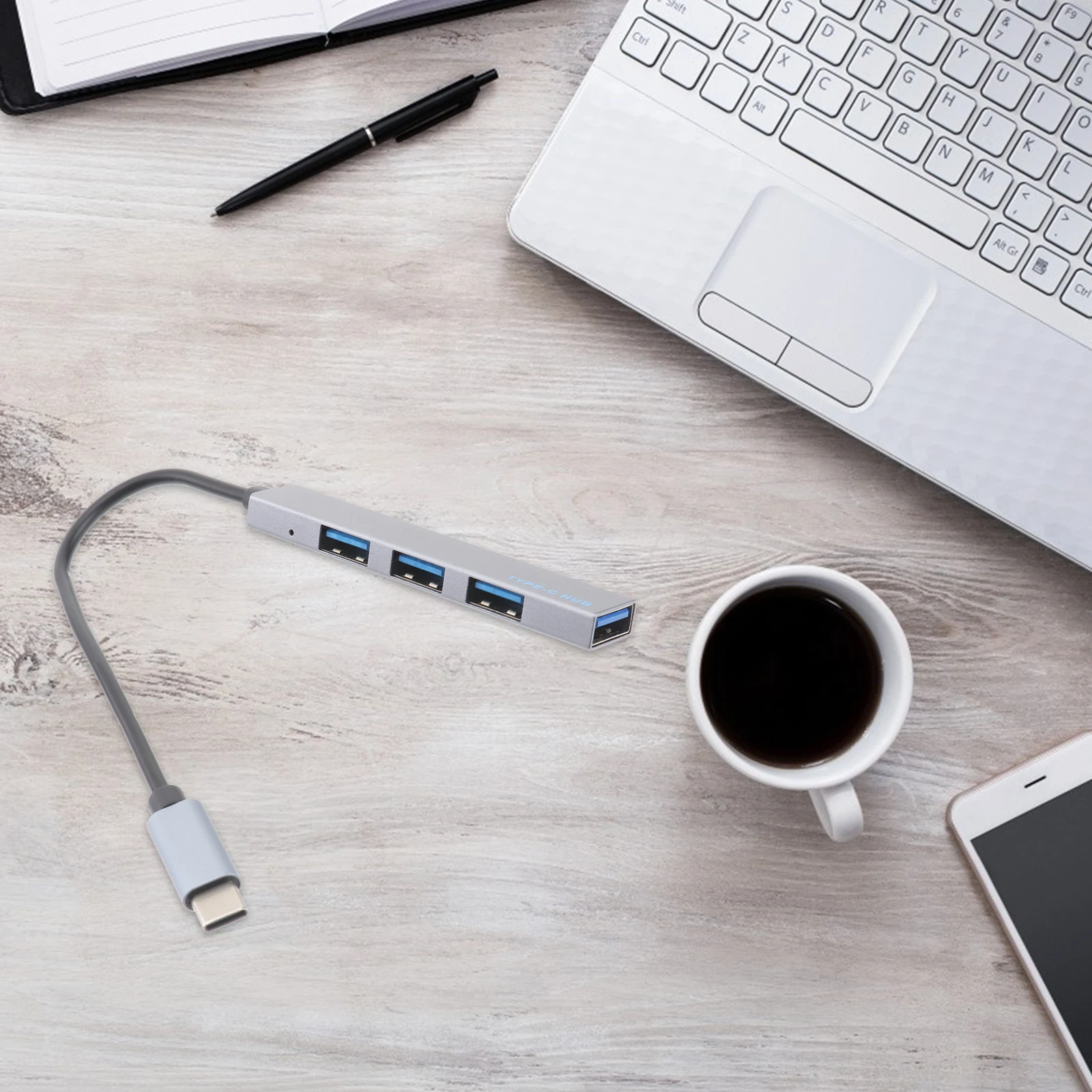 

Aluminum magnesium 4 Ports USB Dock Holder Hub Data Dock Expansion Adapter Laptop Accessory Small Size Plug Play
