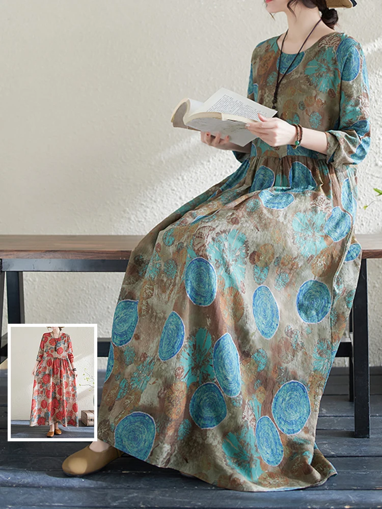 

Хлопковое платье Lin Long Sve с принтом в горошек в стиле ретро Ne Dr, женское летнее праздничное платье трапециевидной формы больших размеров