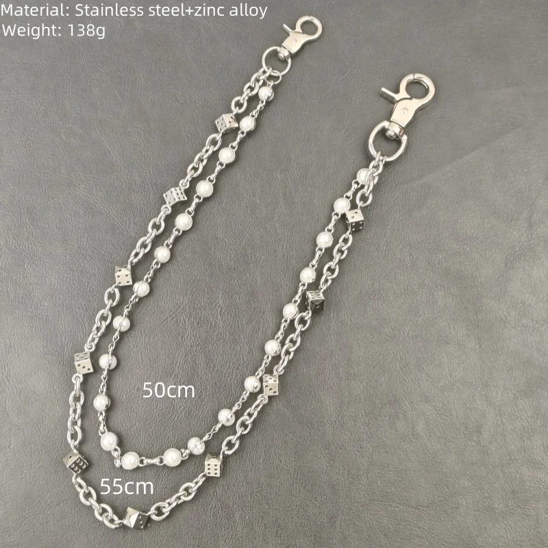Neue Sommerkollektion 2025, Edelstahl, Minimalismus, Würfel, Hosenkette, modische Männer und Frauen, Luxus-Accessoires für die Taille – Detail 2