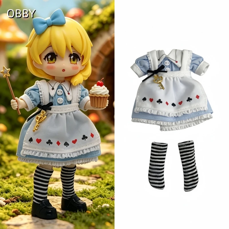 

Комплект милых платьев для кукол Obitsu 11, Alice in Wonderland, для OB11 Gsc 1/12, Molly YMY P10, одежда для кукол NAGI.
