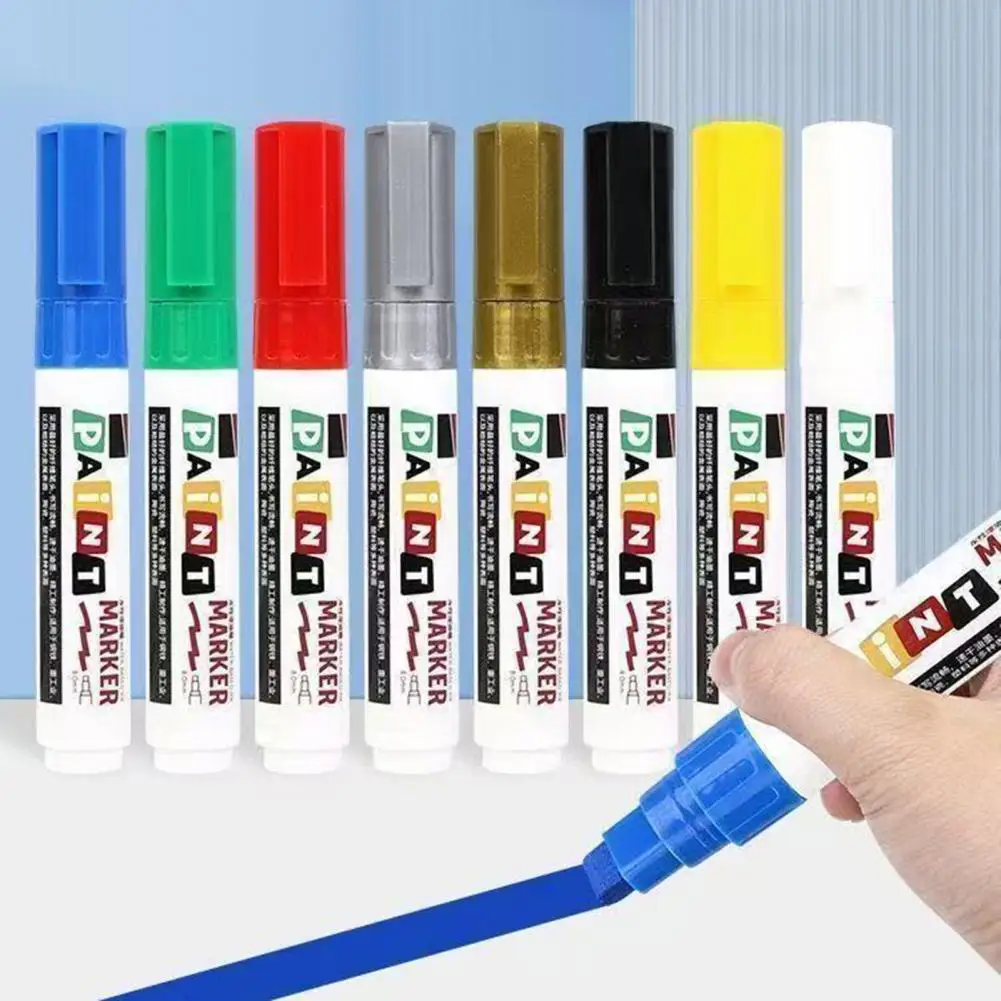 Permanent Paint Markers 12 Colors Oil-based Paint Markers Dual Tip Acrylic Permanent Pens Waterproof for Metal for Metal