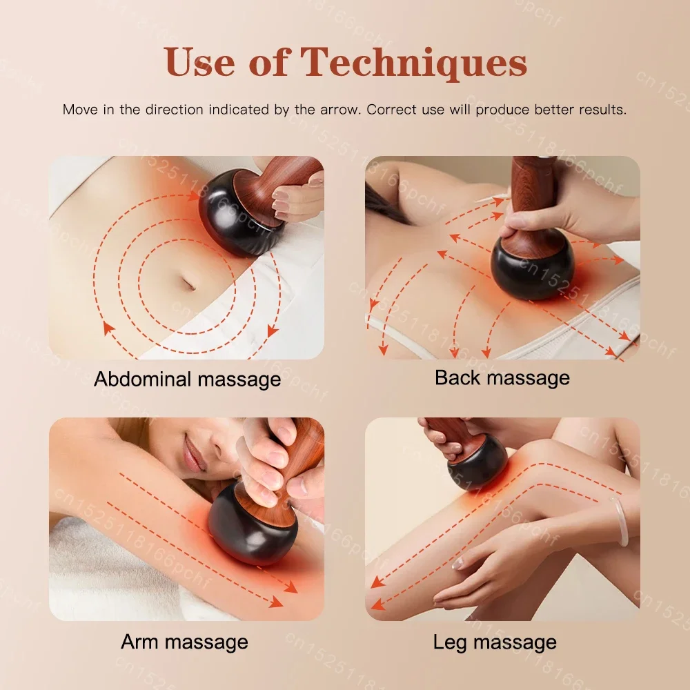 Guasha Massager Hot Stone Warm Massaging Therapy Vibration Scraping Gua Sha Massage Stone Lymphatic Dredging Fat Burning