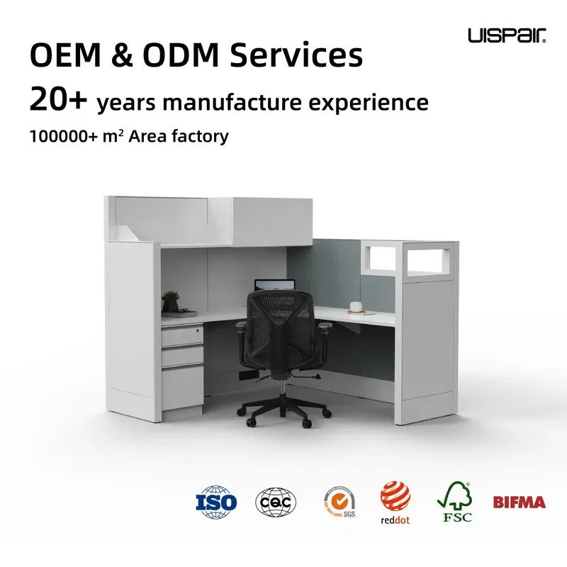 Commercial Modern Cubicle Executive Office Desk 1 Person Workstations Desk with Socket and Shelf