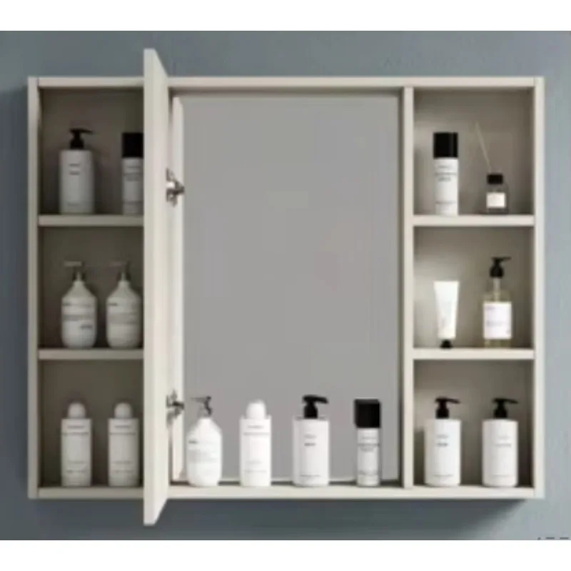 Modern LED lights with lighting wall-mounted bathroom vanity cabinets, embedded open shelves