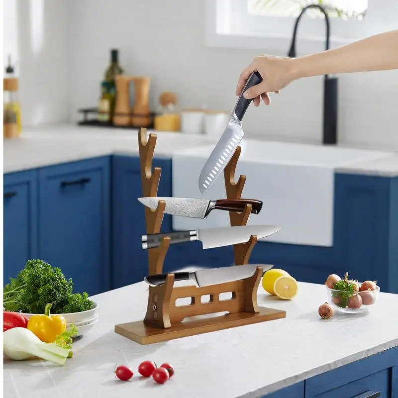 Wooden Flute Holder 5-Tier Scabbard Rack Elegant Tabletop Holder Collection Display Rack For Scabbard And Flute