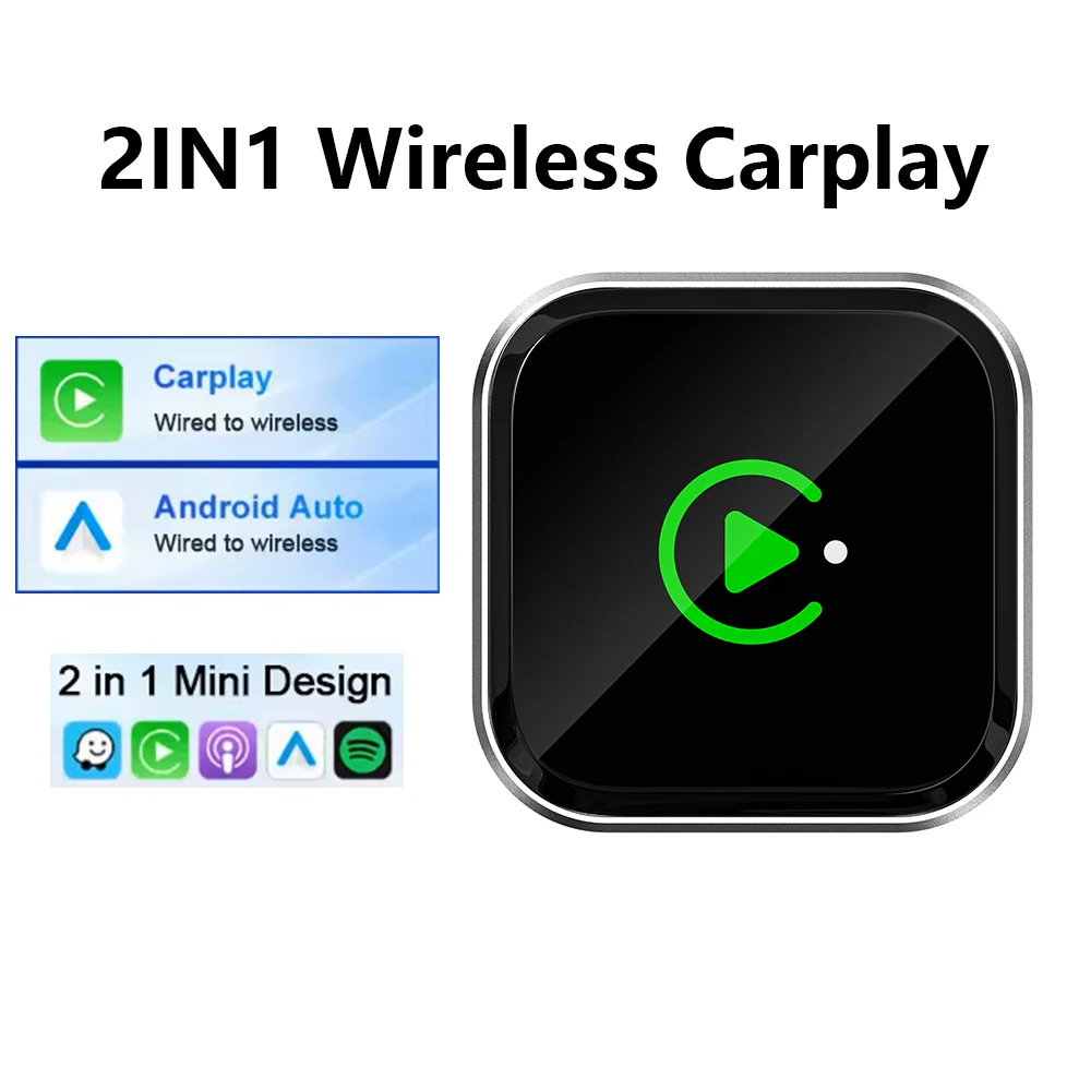 

2IN1 Wireless CarPlay Android Auto Adapter Ventilation hole design Dongle No need to use the lighting M22 WOOBOOBOX