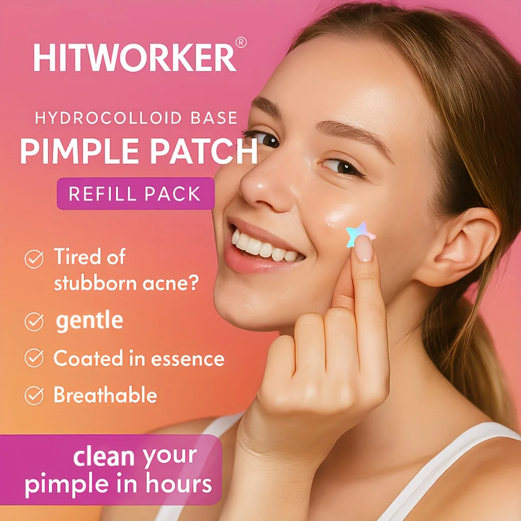 Water based colloidal star shaped 6-color acne patch, 720/480 tablets/box - alcohol free, used to absorb acne secretions