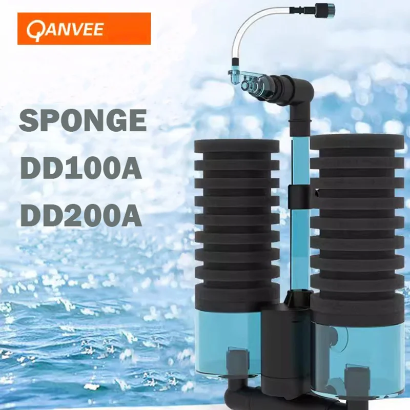 Qanvee Electric Water Sponge USB Purifier Biological Oxygen Fish Tank Filter Foam Aquarium Accessories Filtro Akvarium Canister