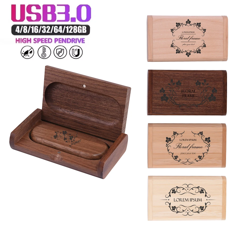 USB3.0 TYPE-C Free Custom Logo Wooden USB Flash Drive 128GB 64GB 32GB Custom Memory Stick Wedding Gift 16GB 8GB 4GB for Computer