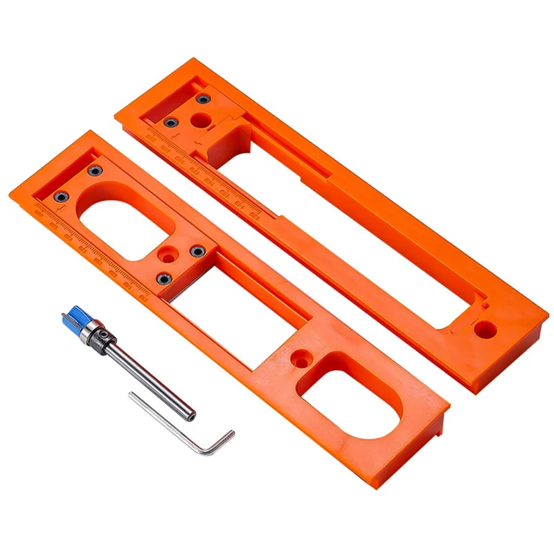 AAAN-Carpenter Slotting Template Router Jig Fits Most Doors For Installing Concealed 3D Hinge Slotting Template Tool