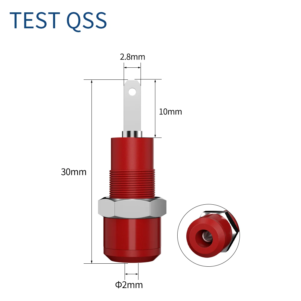 QSS 10PCS 2MM Banana Socket Panel Socket Banana Plug Jack Electrical Connector Tool