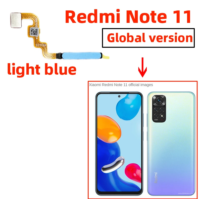 Original For Xiaomi Redmi Note 11 global version Fingerprint Sensor Scanner Touch ID Connect Motherboard home button Flex Cable