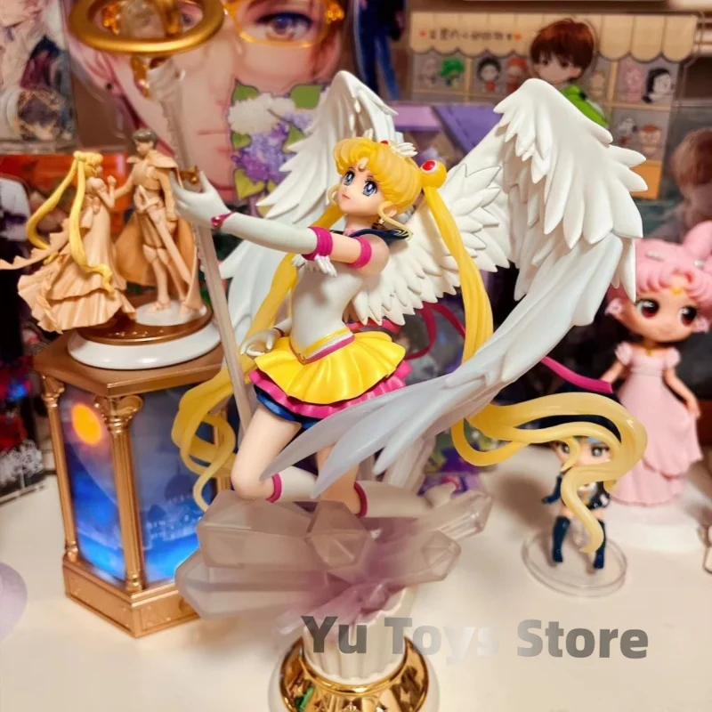 Genuine Bandai Zero Sailor Moon Figure Chouette Eternal Tsukino Usagi Eternal Action Figurine Anime Model Doll Girl Statue Toys