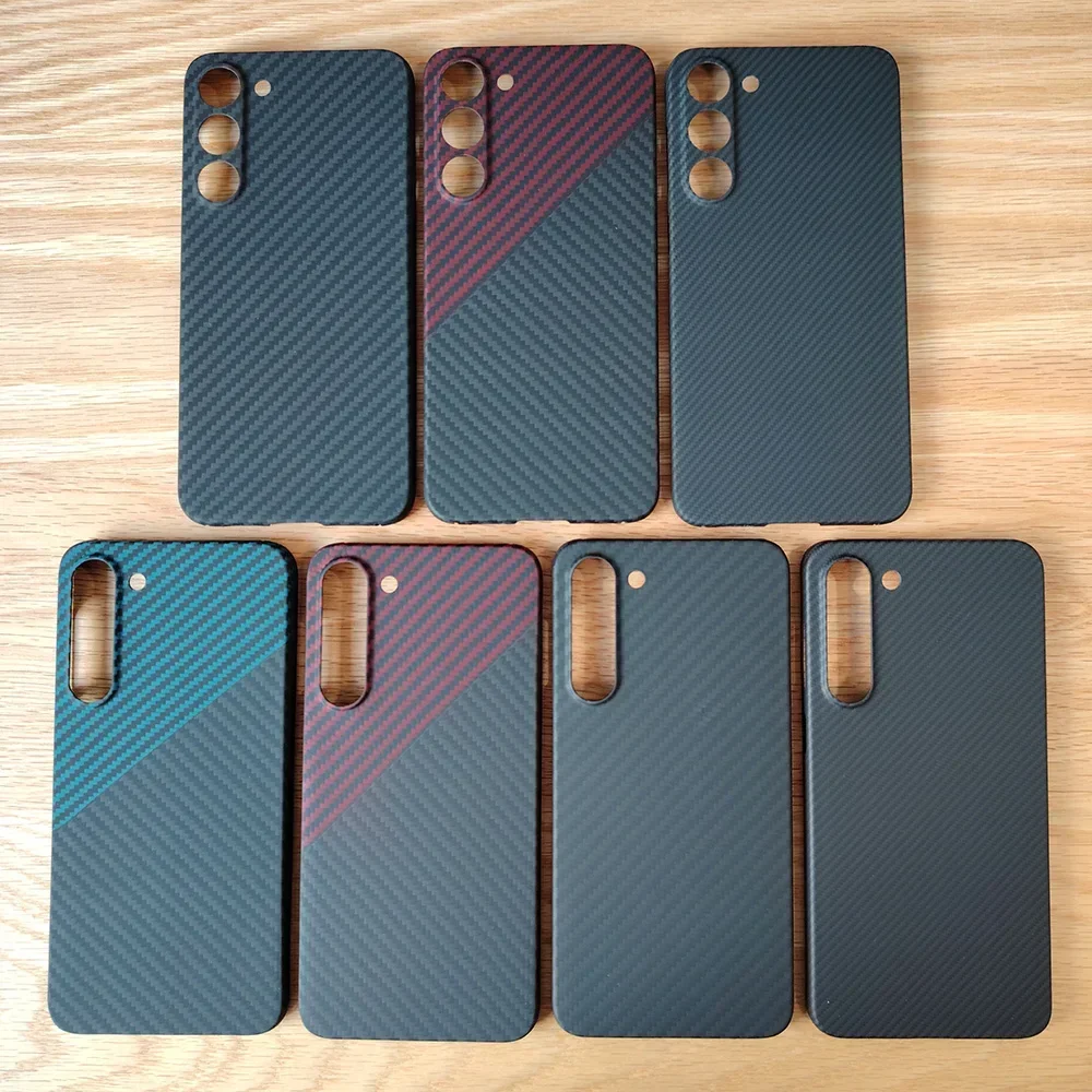 

HKFD чёрный чехол для Samsung Galaxy S23 + Plus кевлар Арамид углеродное волокно Геометрическая Защита от царапин легкий нескользящий антибликовый