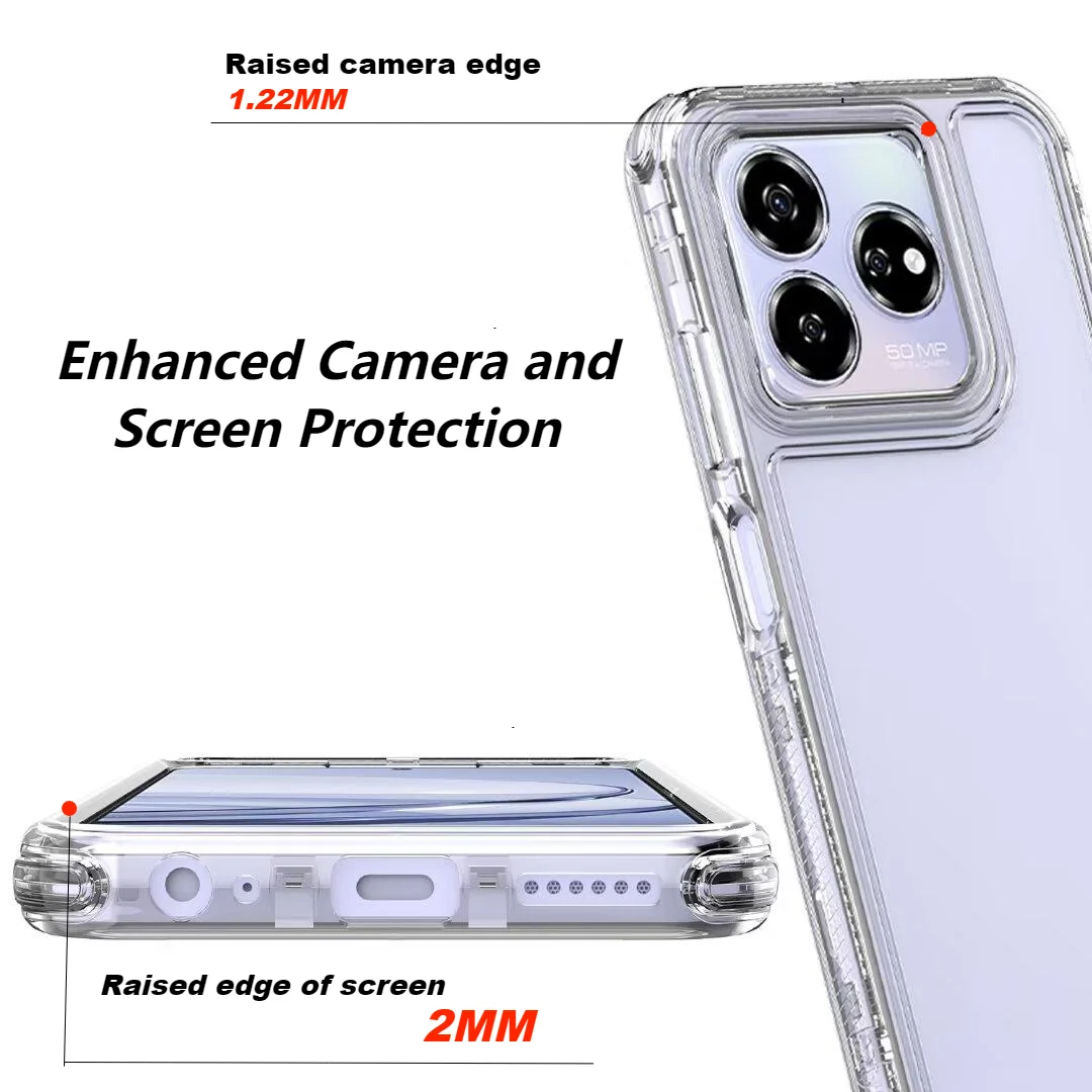 360° Full Body Coverage Clear Phone Case For ZTE Axon 60 50 Lite PC+Acrylic Cases For ZTE Blade A54 V60 V50 Vita Shockproof Case