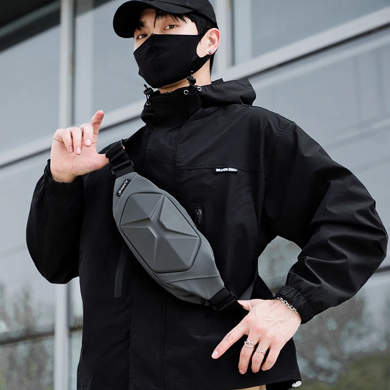 Waterproof Men Chest Bags Fashion Solid Color Ride Waist Packs High Quality Unisex Fanny Pack Travel Storage Crossbody Bag Male