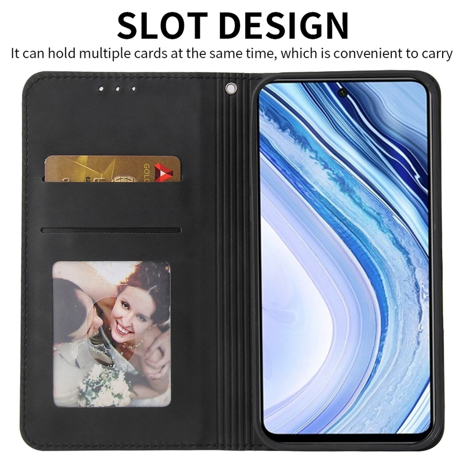 Skin Feel Full Frosted Stitching Wallet Case For Xiaomi Redmi Note 9/9S/9 Pro Max/8 Pro/8T/7 K20 9 9A 9C 8A 8 7A Mi Poco X3 Nfc