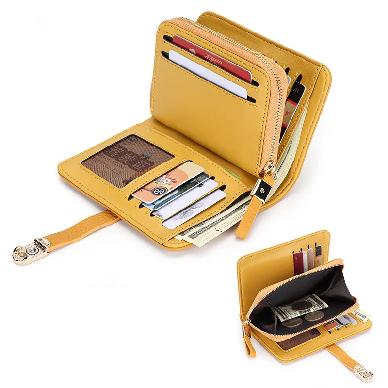 Western Cowhide Leather Zipper Hasp Long Women Wallet Large Capacity Phone Bag Multi-cards Purse for Ladies